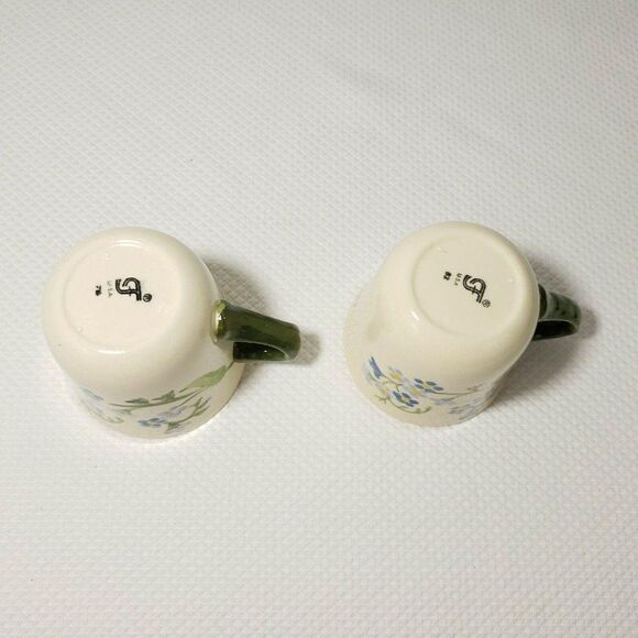 Vtg Franciscan Ware Forget Me Not Floral Coffee Cup Mug White Blue Green Qty 2 - Picture 6 of 6